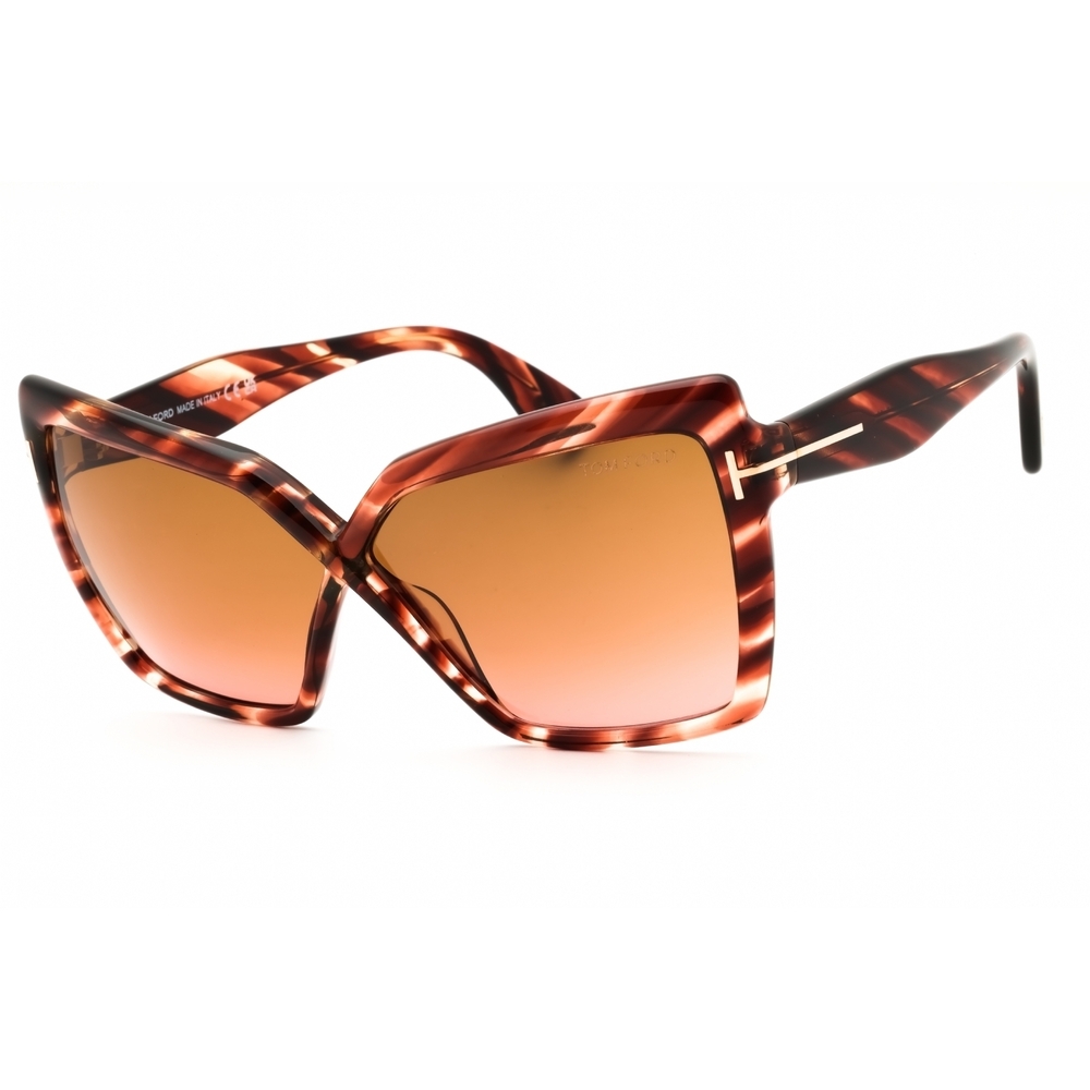 Nwt Tom Ford Ft1195 Red Havana Oversized 63mm Sunglasses
